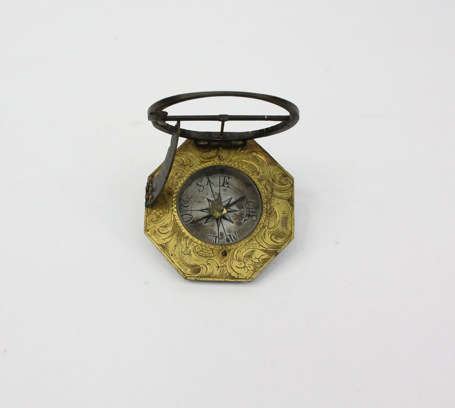OCTAGONAL EQUINOCTIAL BRASS DIAL AND COMPASS -  image 5